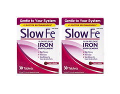 Slow Fe bottle front view shows slow-release iron for daily support.