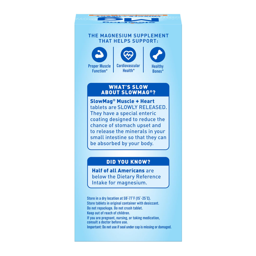 Hand holding Slow-Mag bottle to convey convenient on-the-go supplementation