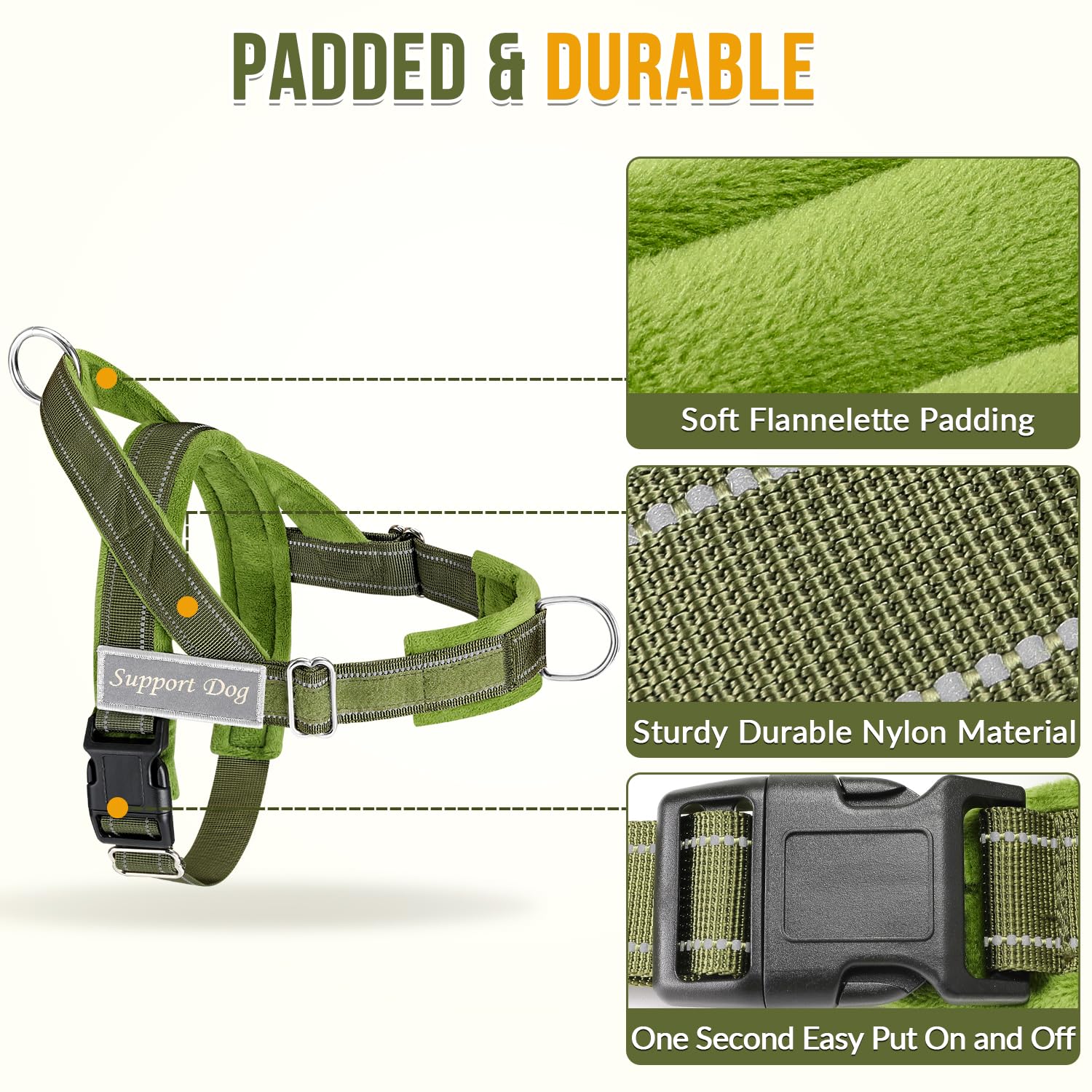 SlowTon soft padded nylon harness provides comfortable wear for dogs