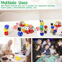 SLSESIN colorful dice ideal for board games and classroom activities.