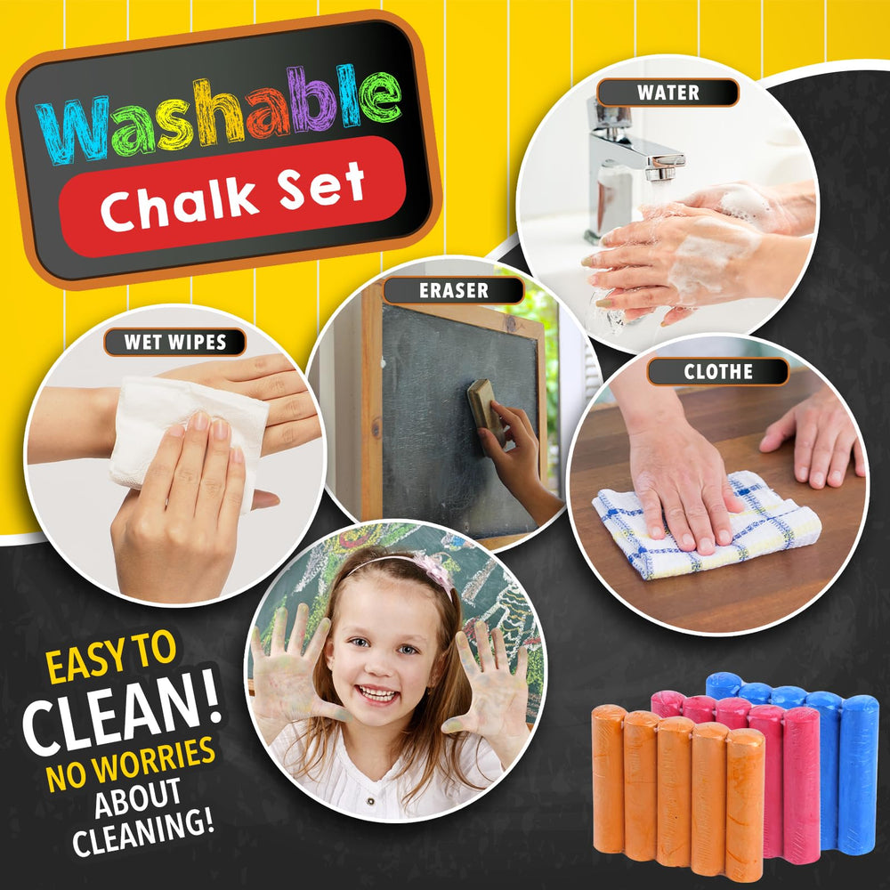SMALL FISH chalk set featuring a durable storage bag for travel.