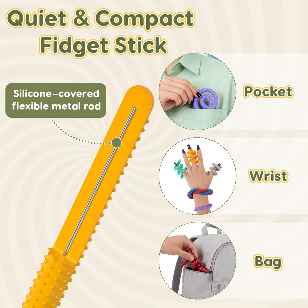 Small Fish durable silicone fidget stick with smooth edges for kids.