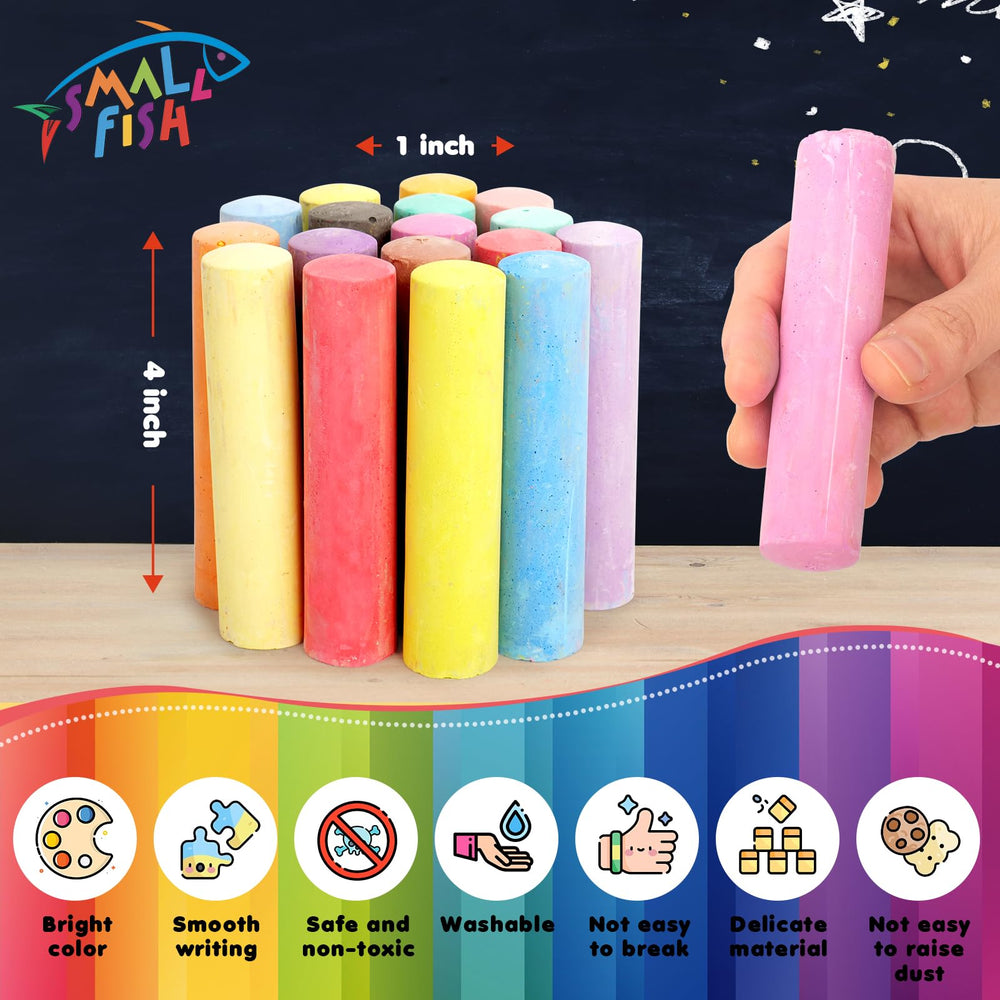 Small Fish dustless, non-toxic chalk keeps little hands clean during art time.