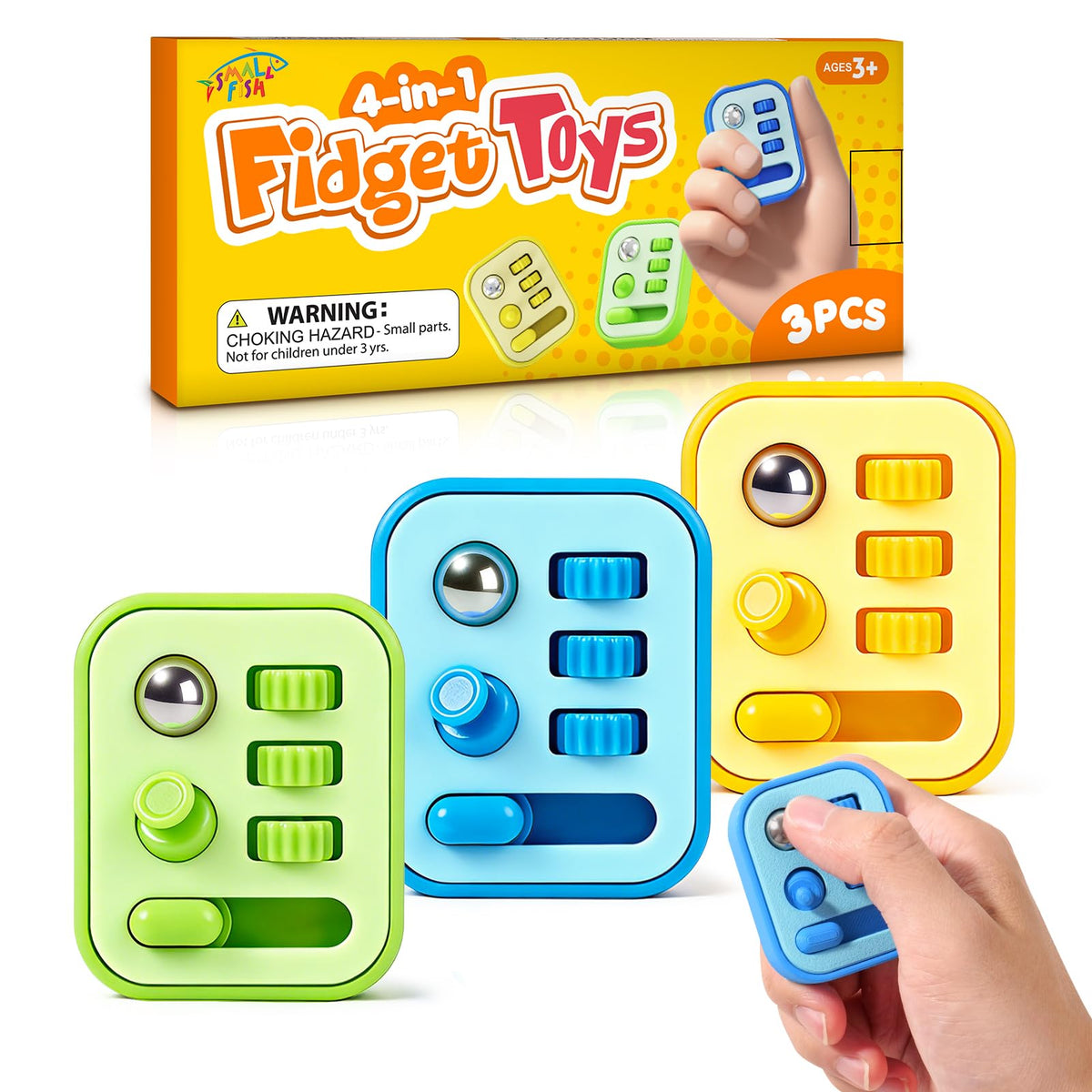 Small Fish fidget cube rocker focus aid during study.
