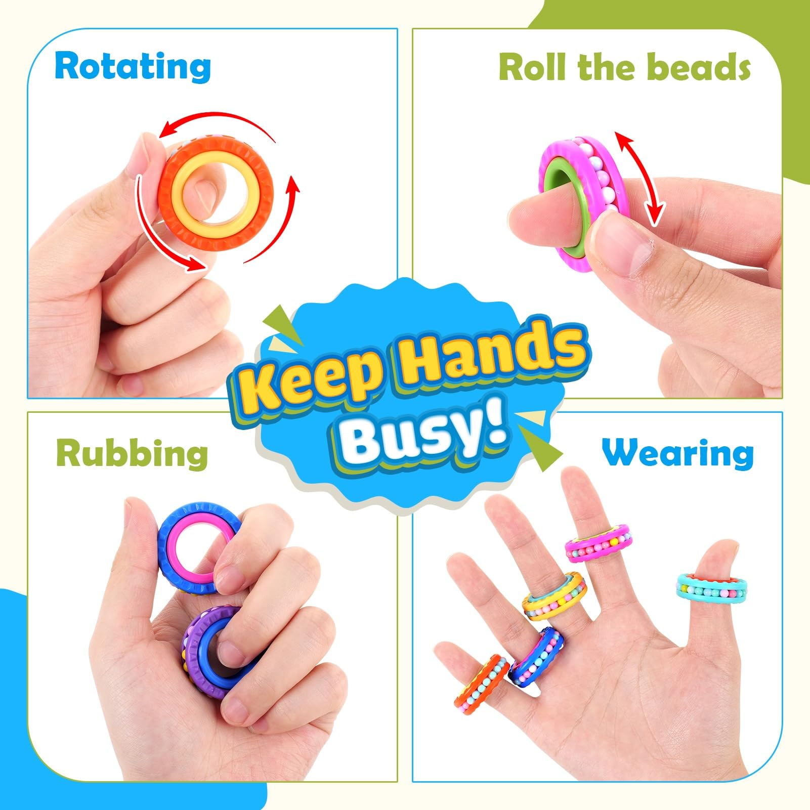 Small Fish fidget rings durable, odorless plastic for daily use and reliability.