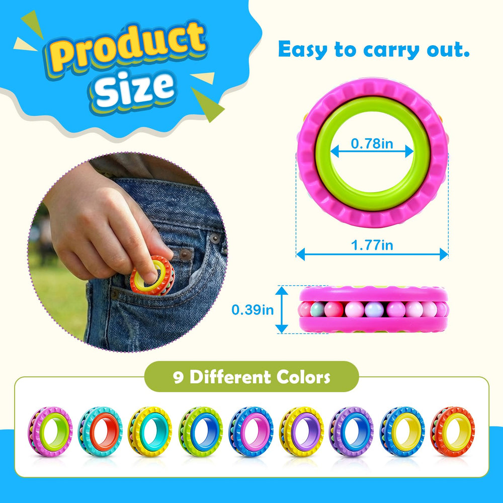 Small Fish fidget rings offer single bead rub and versatile play options.