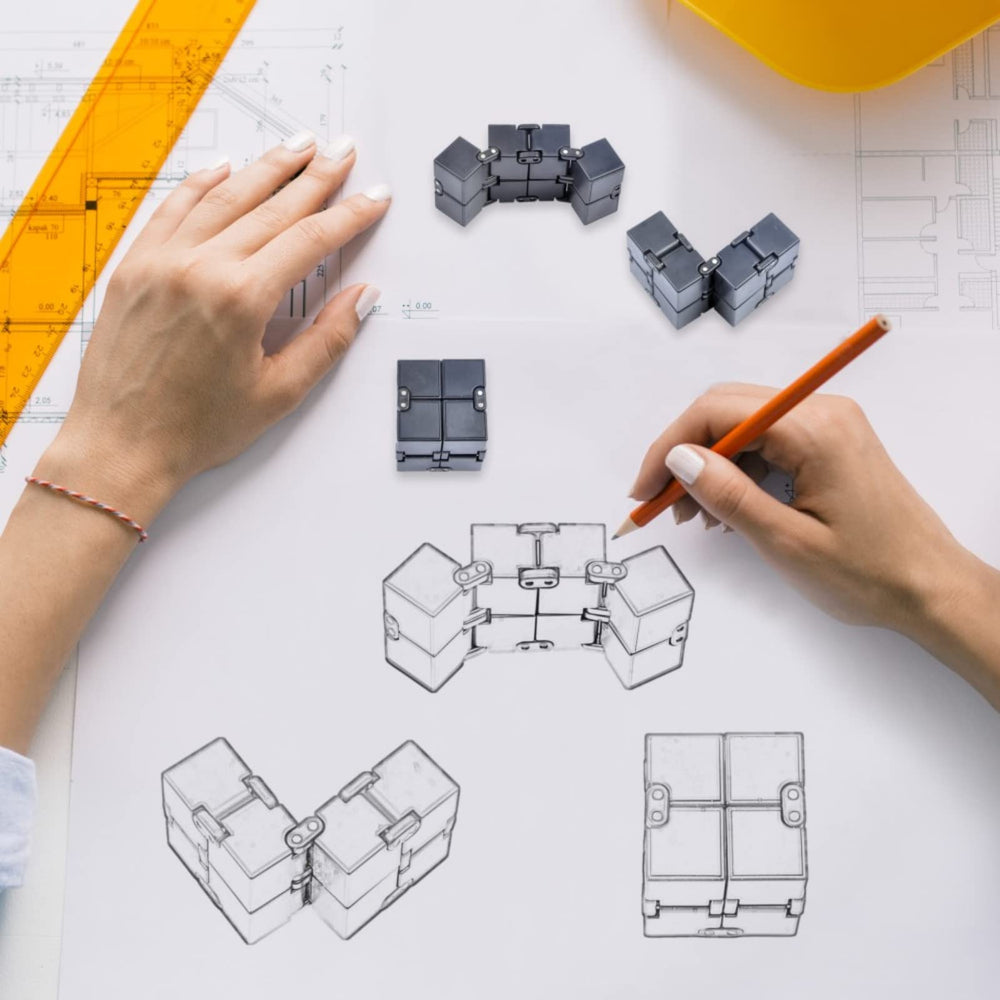 Small Fish Infinity Cube colorful pieces offering a tactile, engaging experience.