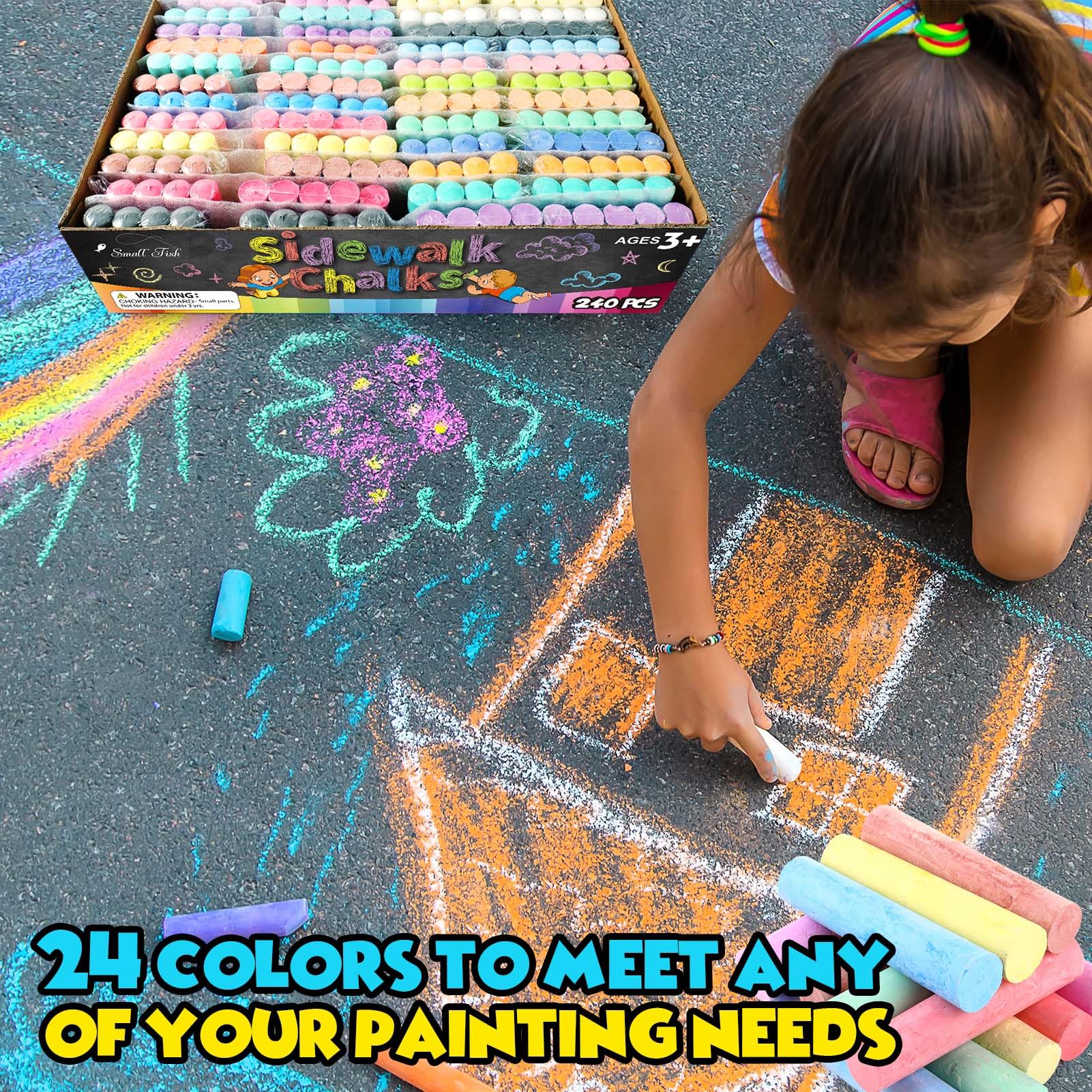 Small Fish chalk set ideal for playgrounds and outdoor parties.