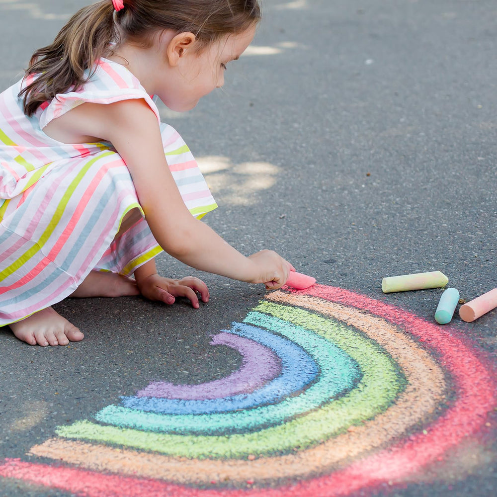Small Fish portable storage bag adds outdoor convenience for chalk activities.