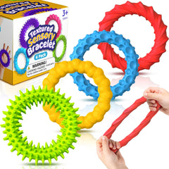 Small Fish 4-pack bracelet front view shows vibrant colors for focus