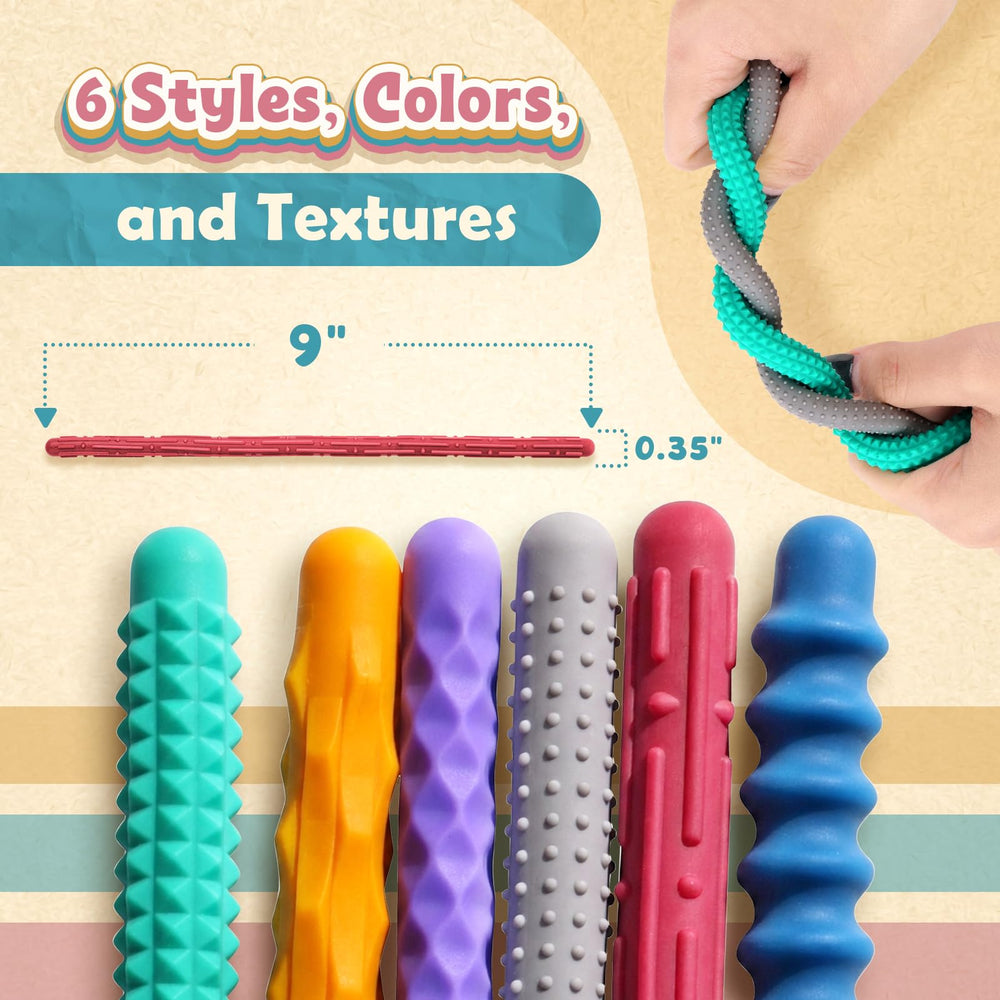 Small Fish textured fidget sticks deliver soothing tactile input for concentration.
