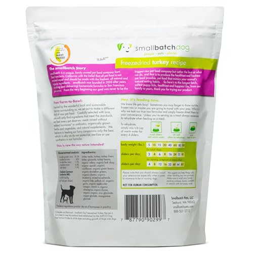 Smallbatch Pets turkey necks and organs image highlighting single-protein quality for balanced nutrition