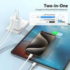 SMALLElectric USB-C charger block with GaN chip and compact design for safer charging.