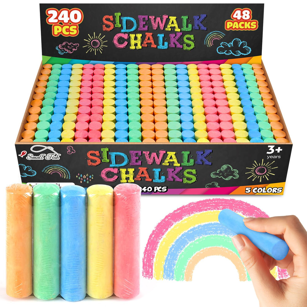 Small Fish 240pcs sidewalk chalk set with five colors for outdoor art