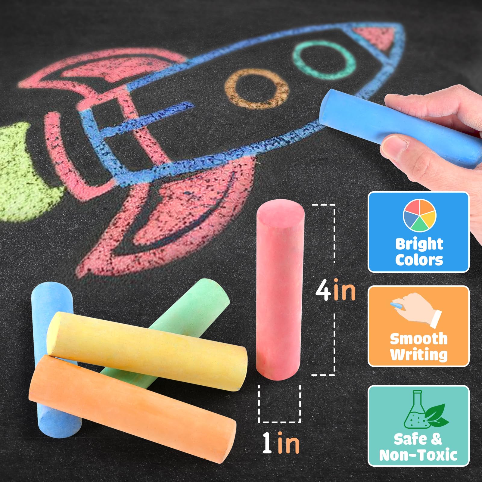 Small Fish dustless chalk keeps surfaces cleaner during sidewalk art