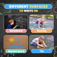 Small Fish washable sidewalk chalk cleans up with water after play