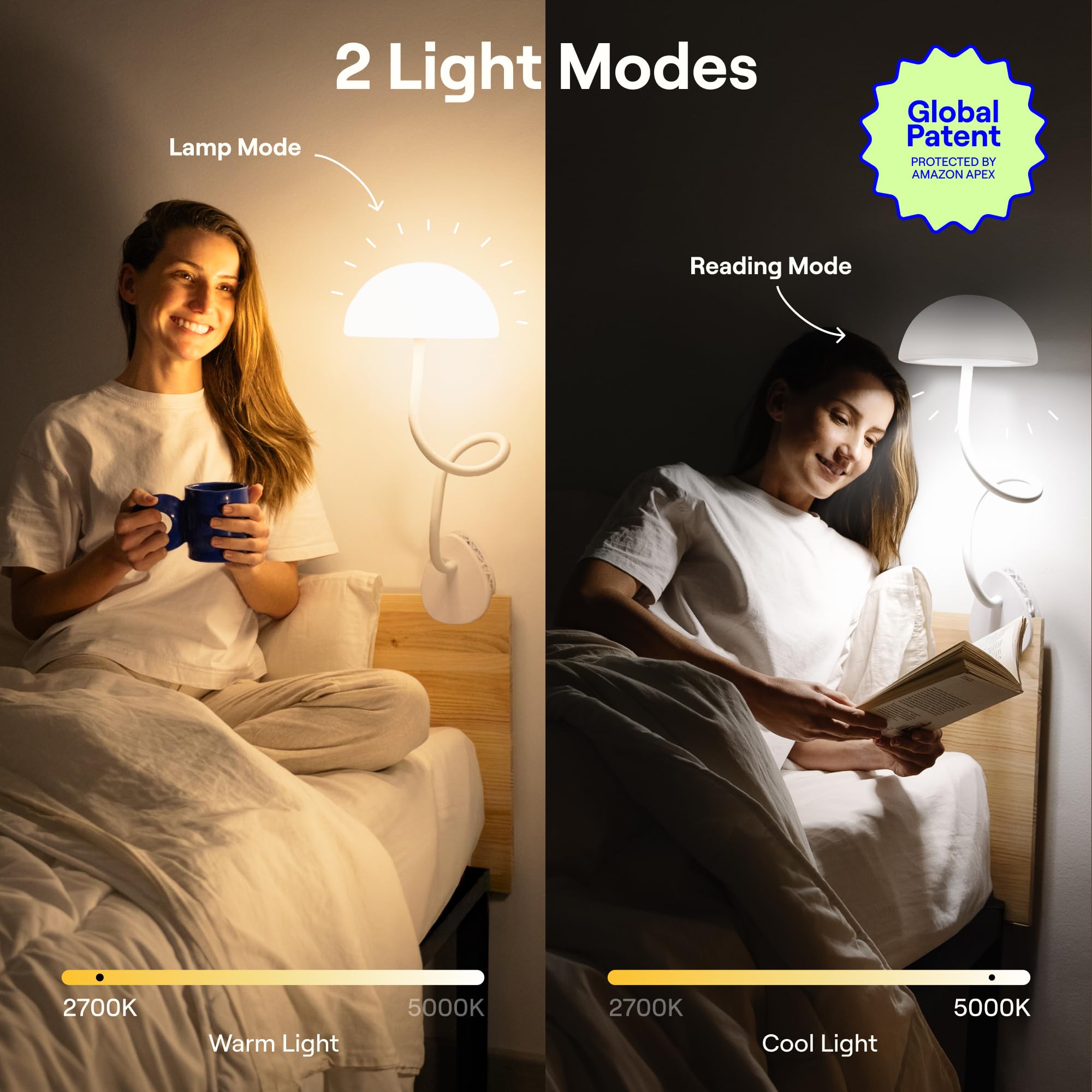 Smallish Shroommate clip-on light with 360-degree arm for flexible desk use