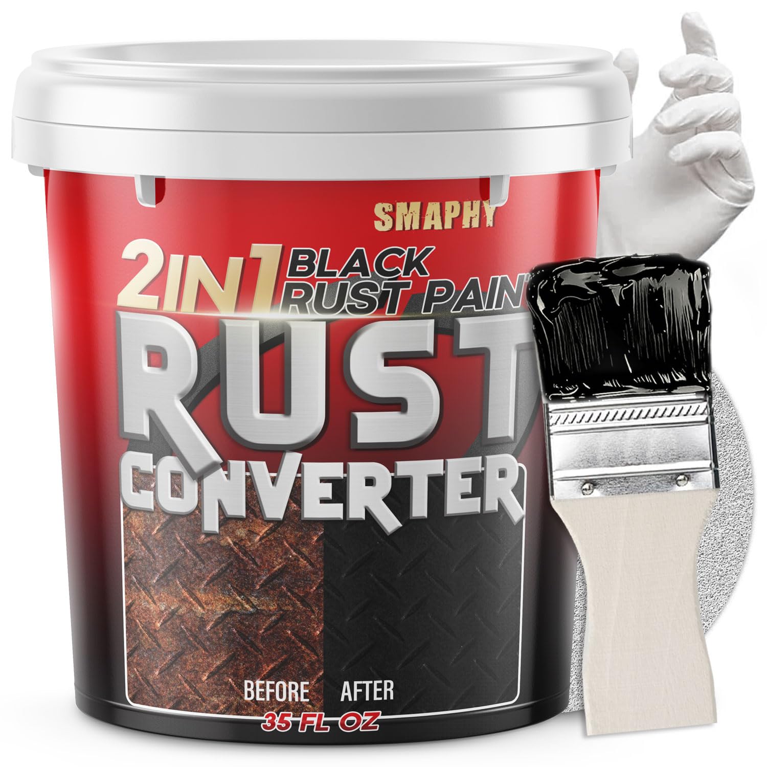 SMAPHY 2-in-1 Rust Converter bottle for direct rust treatment on metal.