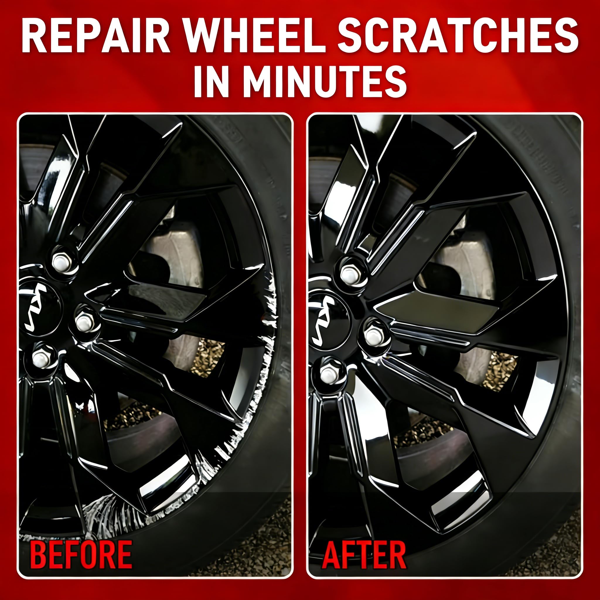 SMAPHY gloss black touch-up pen for curb rash on rims