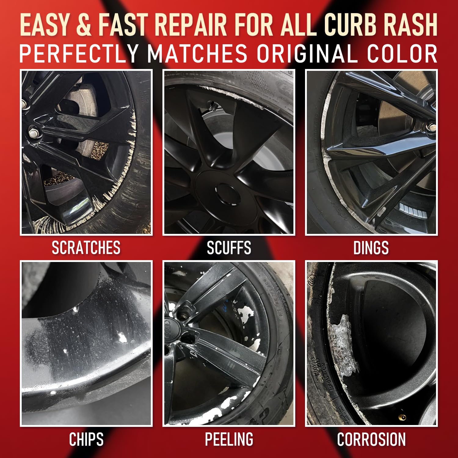 SMAPHY universal black wheel paint on various rims