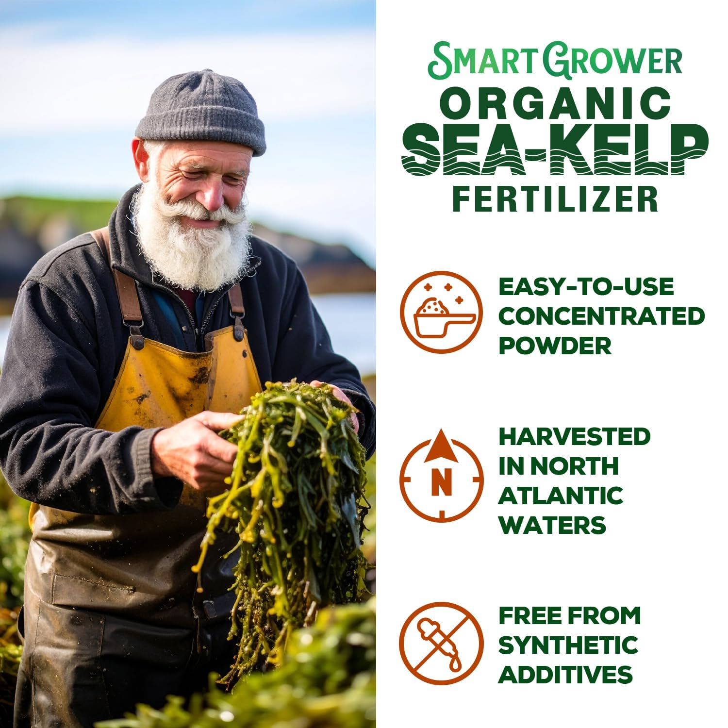 Smart Grower hydroponics-ready kelp fertilizer supports robust root health.