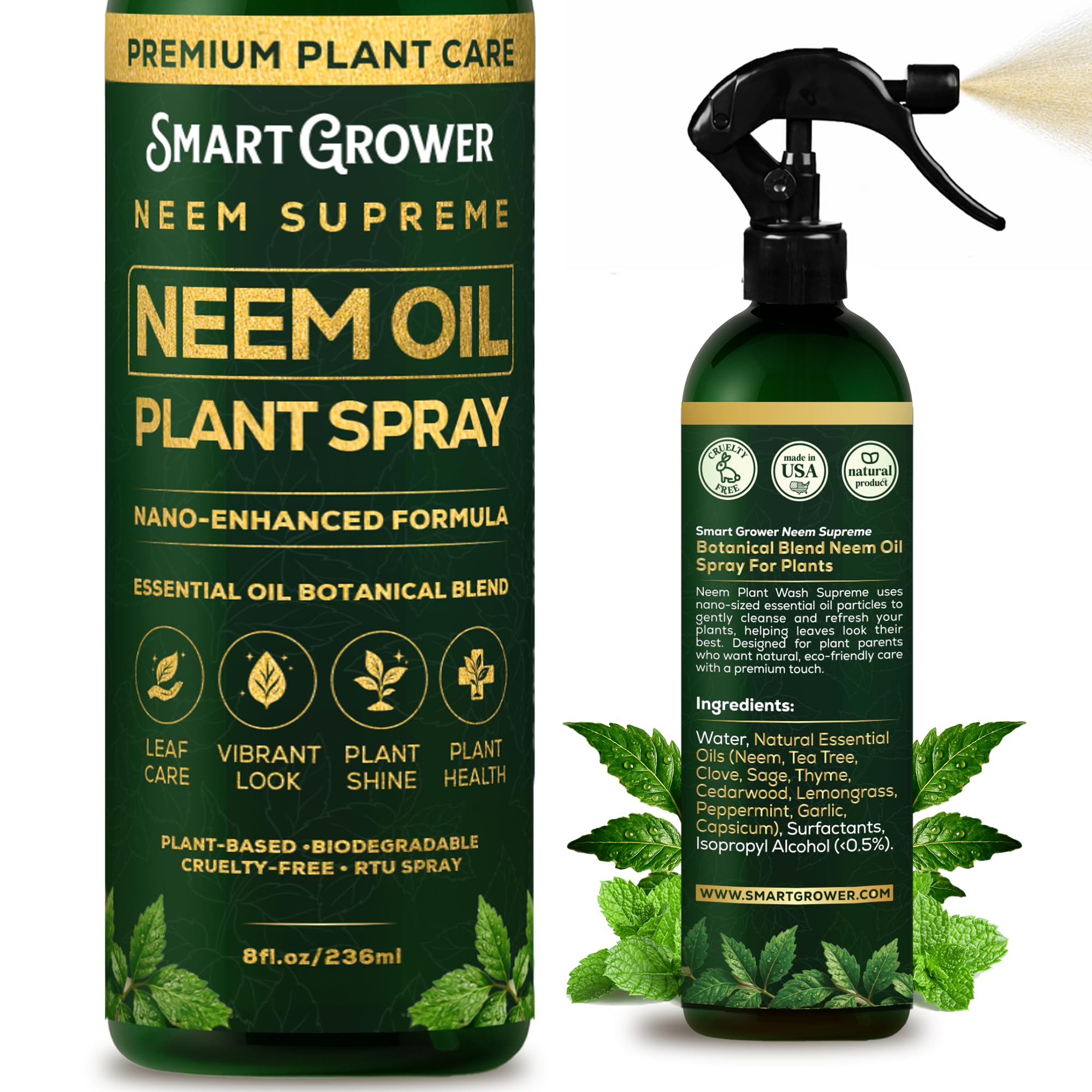 Smart Grower Neem Oil Spray bottle ready-to-use for plant care