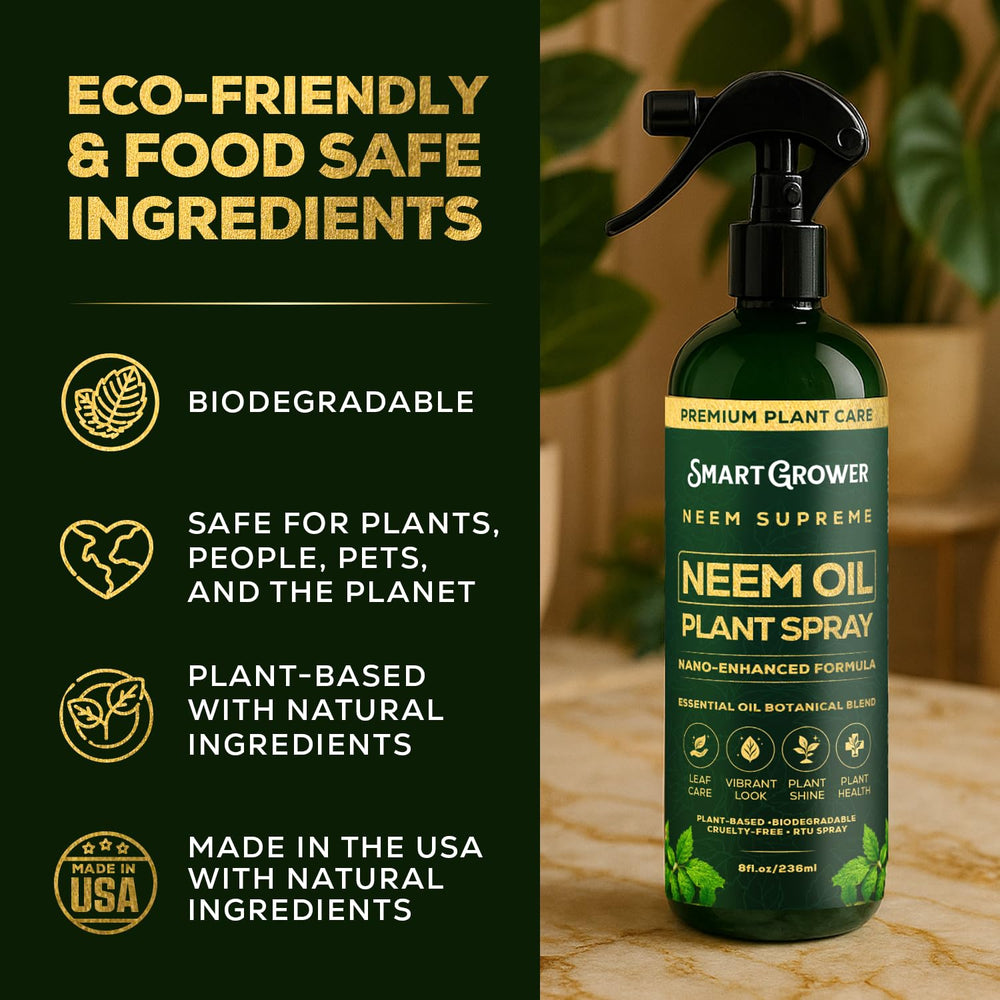 Smart Grower Neem Oil Spray used on indoor plants and herbs