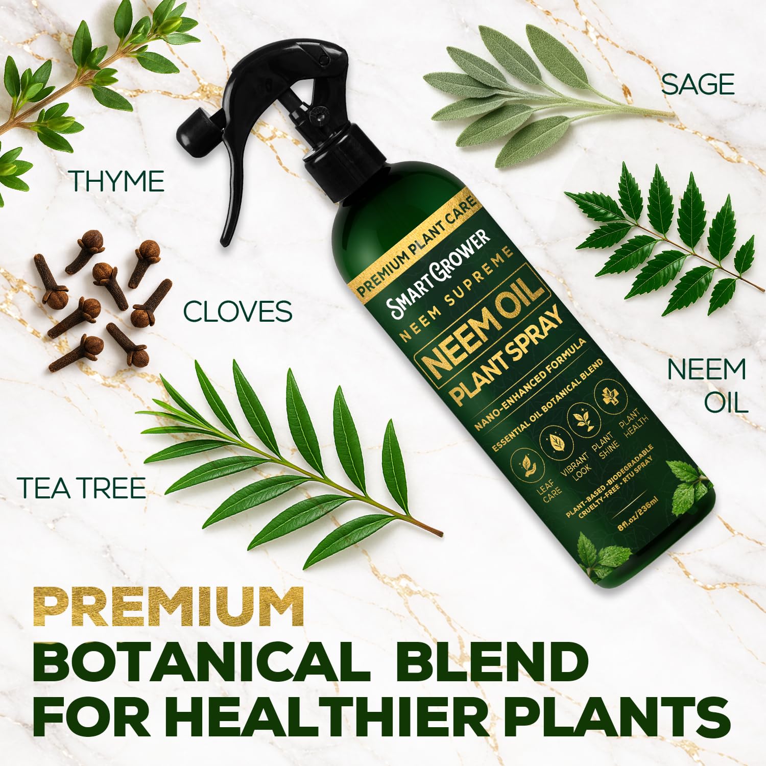 Smart Grower Neem Oil Spray leaves with natural shine