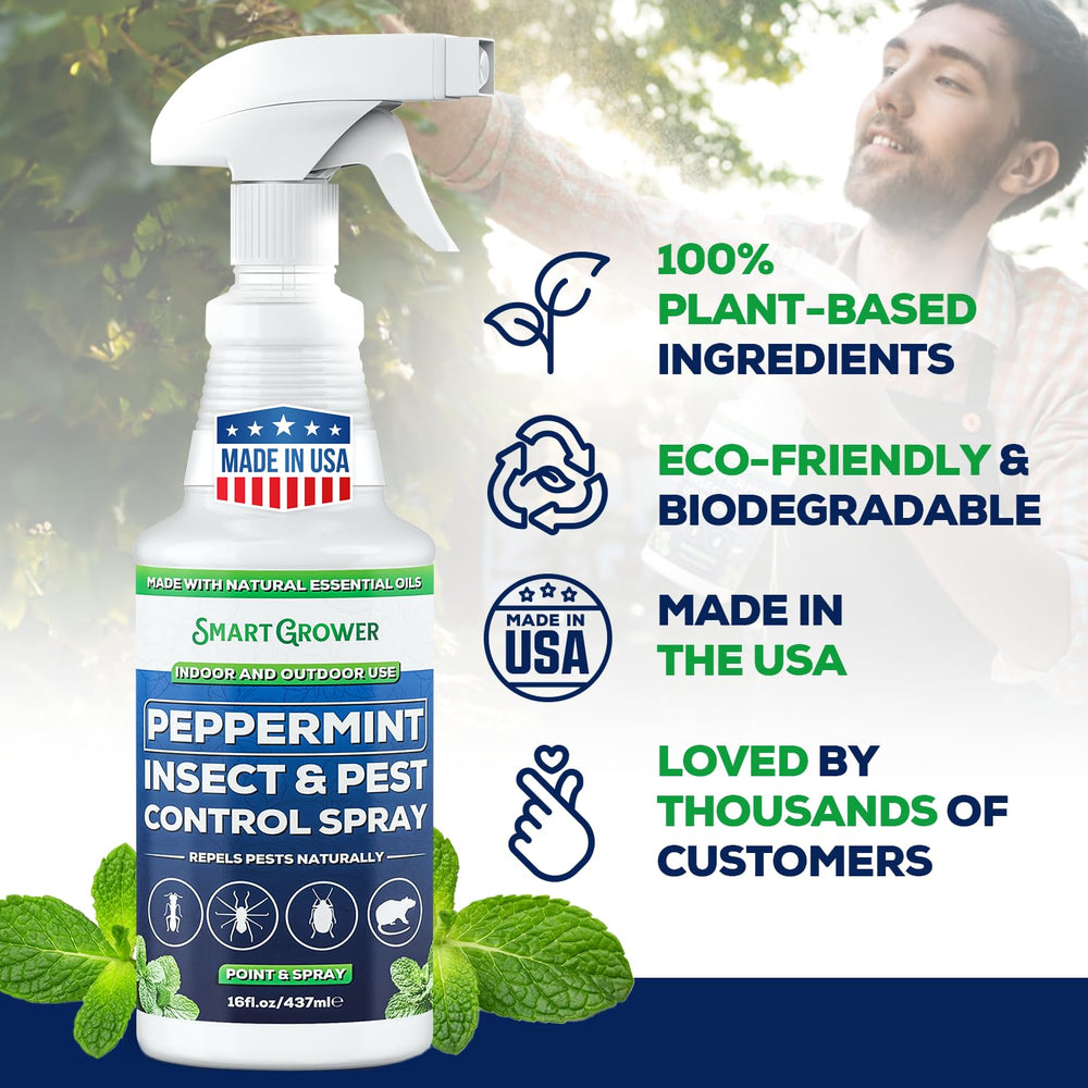 Smart Grower 16oz peppermint oil bottle front view.