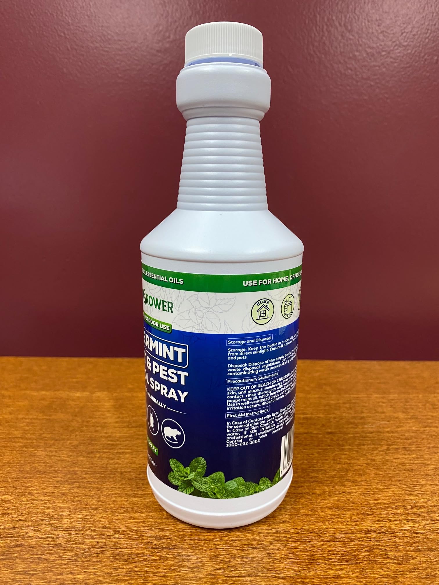 Smart Grower peppermint oil safe storage bottle for households.