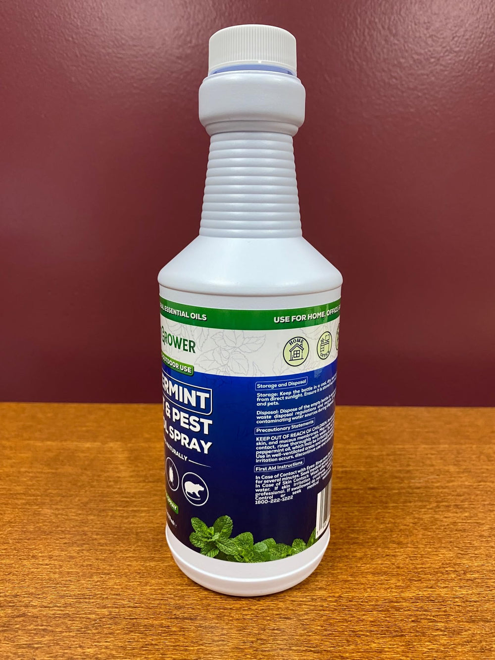 Smart Grower peppermint oil safe storage bottle for households.