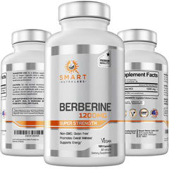 Smart Nutra Labs Berberine bottle front showing 1200mg vegan formula