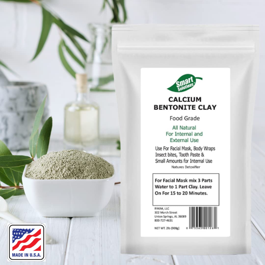 SMART SOLUTIONS Indian Healing Clay face mask mixed with water for cleansing.