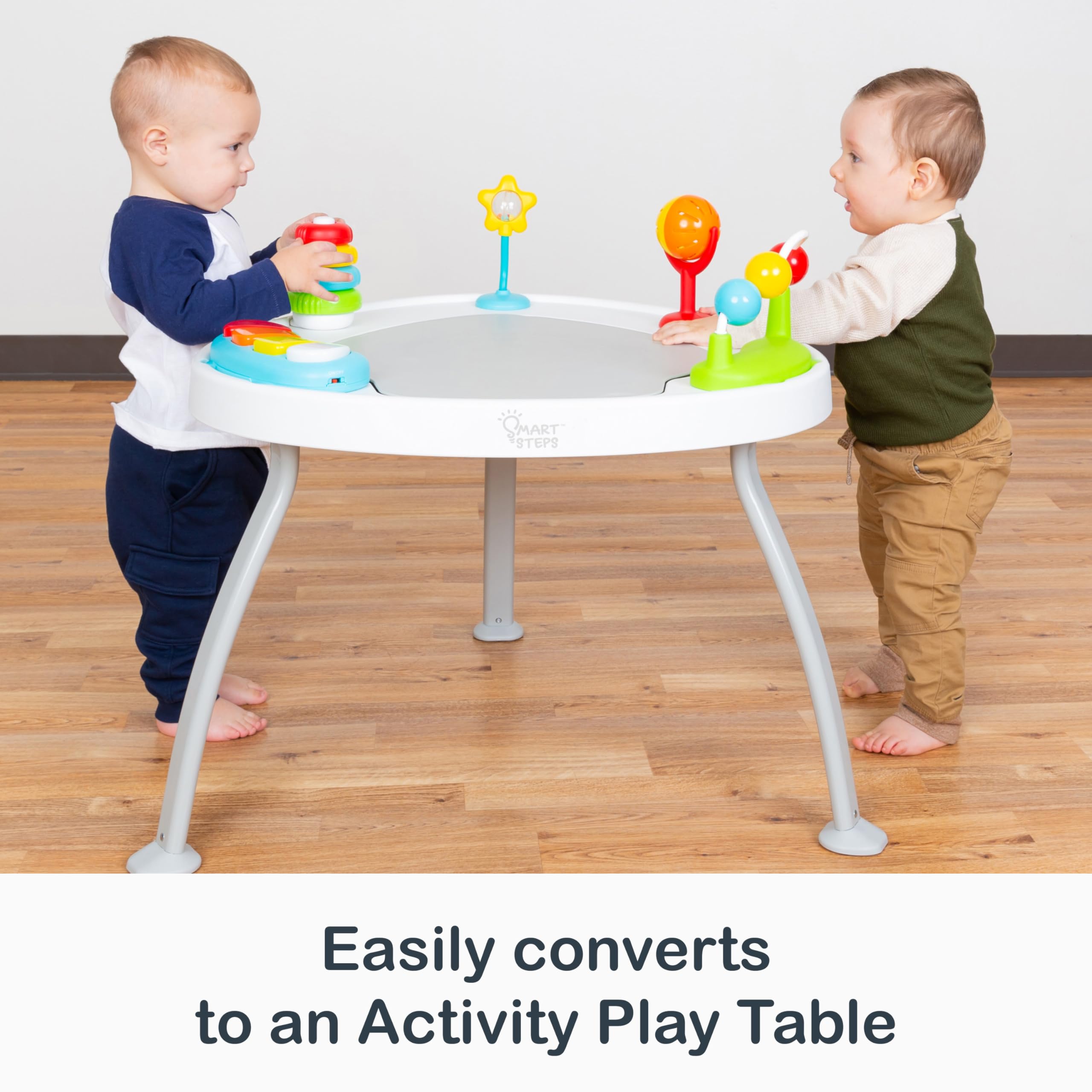 Smart Steps Bounce N’ Play 360-degree seat provides full view during play.