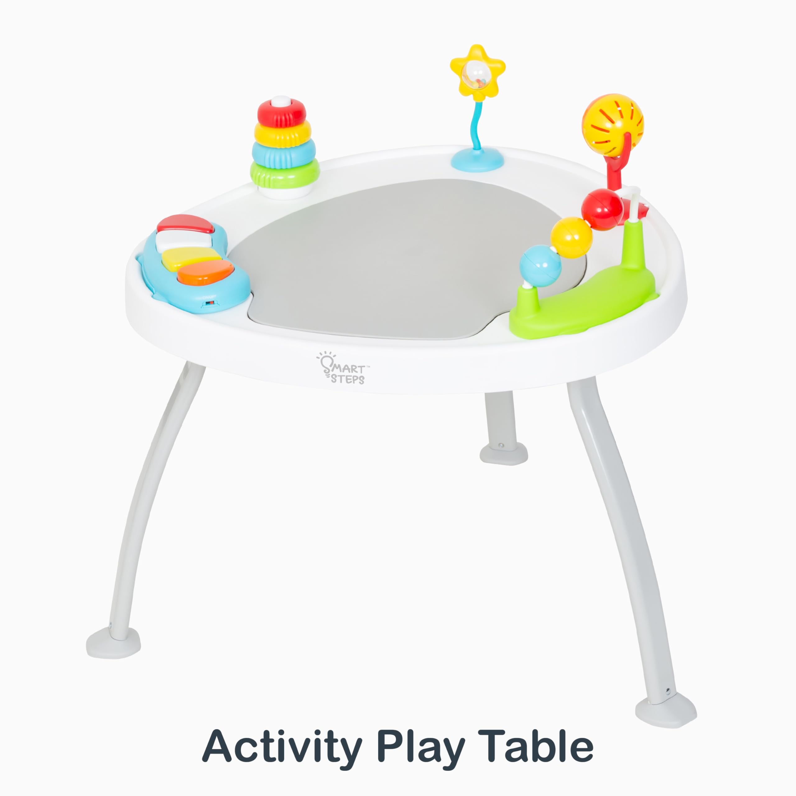 Removable toys from Smart Steps Bounce N’ Play support independent play.