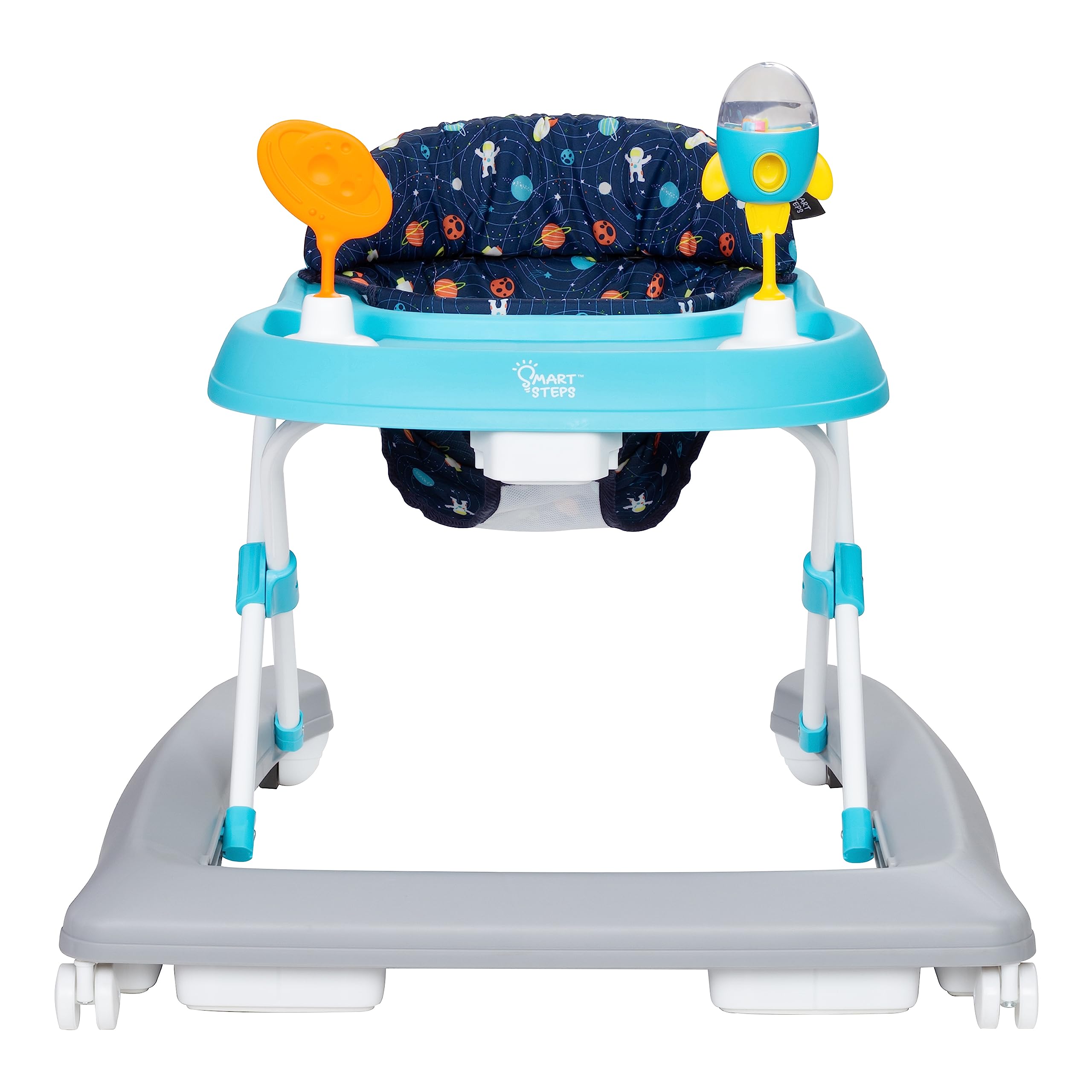 Smart Steps Space Walk Navy frame ready for compact storage.