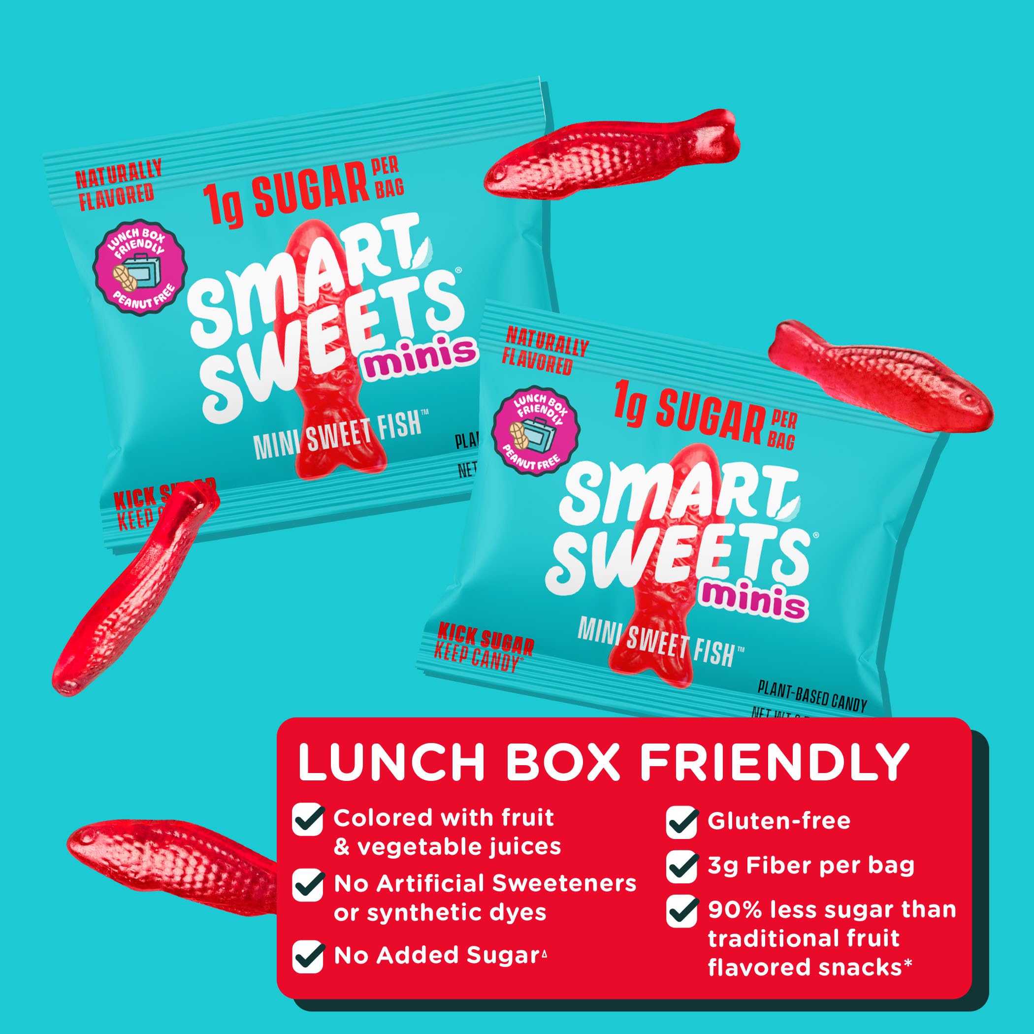 SmartSweets Mini Sweet Fish gluten-free snack suitable for school