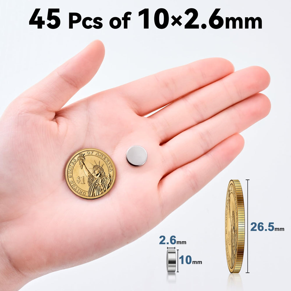SMARTAKE round neodymium magnets, 10x2-6mm, compact and powerful.