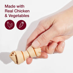 SmartBones vegetable-wrapped exterior around real chicken appeals to dogs' taste.