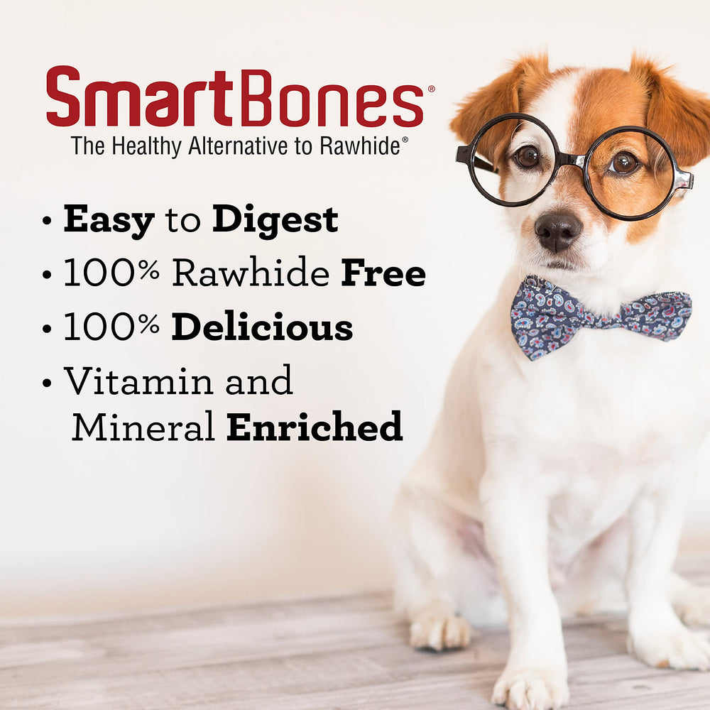 SmartBones Spirals brand-logo on-pack branding reinforces trusted chew option.