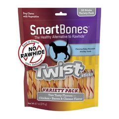 SmartBones Twist Sticks variété 50 pièces : récompense quotidienne pour chiens actifs