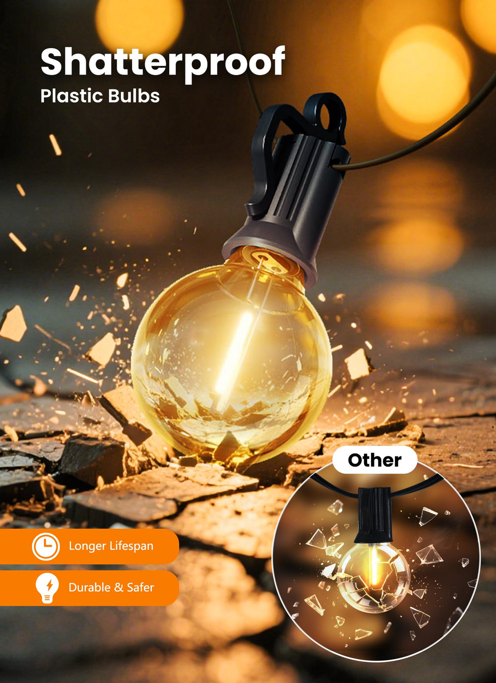SmartDawn vintage glow ideal for decks, balconies, and backyard gatherings.