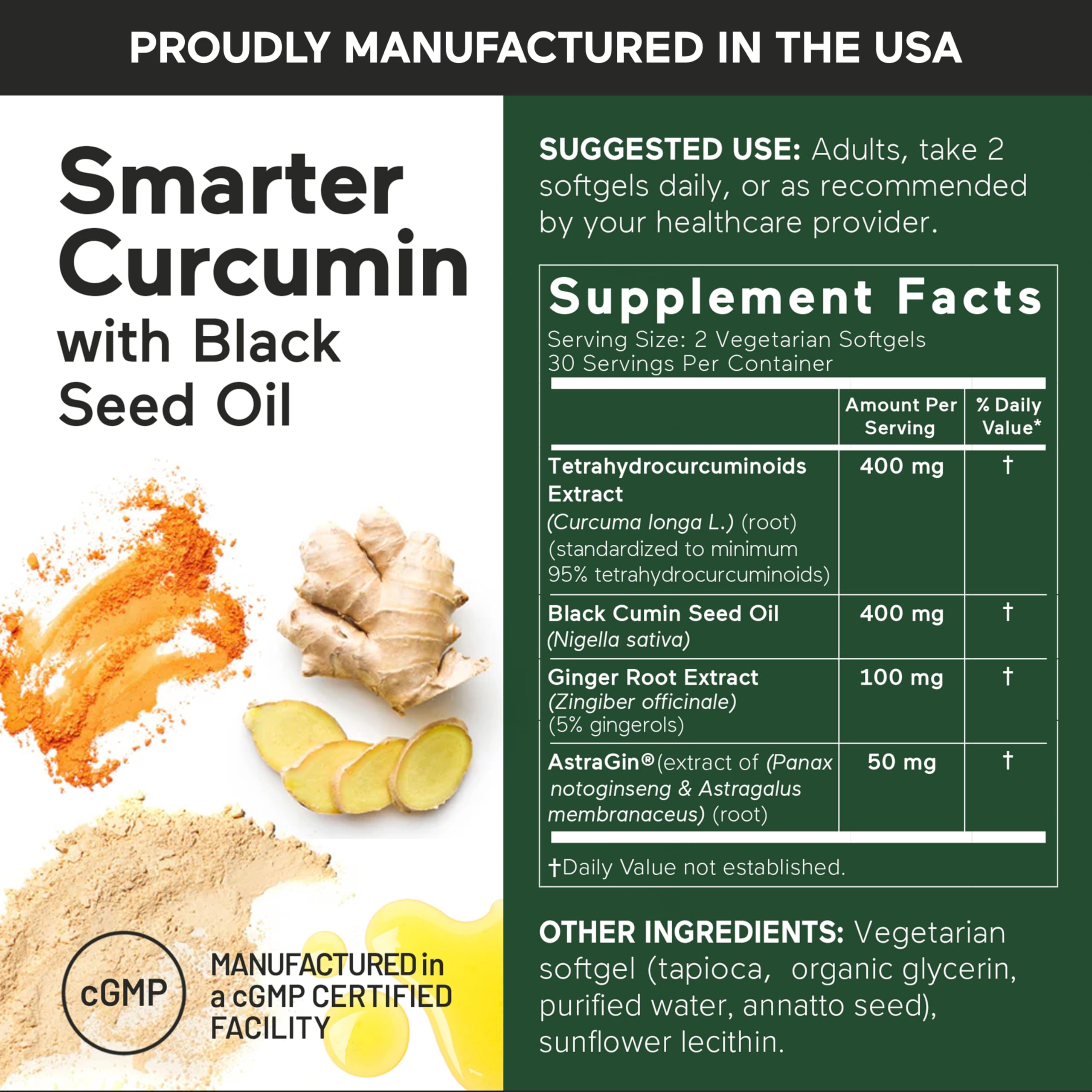 SMARTERNUTRITION Curcumin Softgels with black seed oil depiction for absorption support