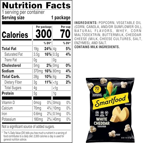 Smartfood popcorn in hand, ideal on-the-go craving satisfaction.