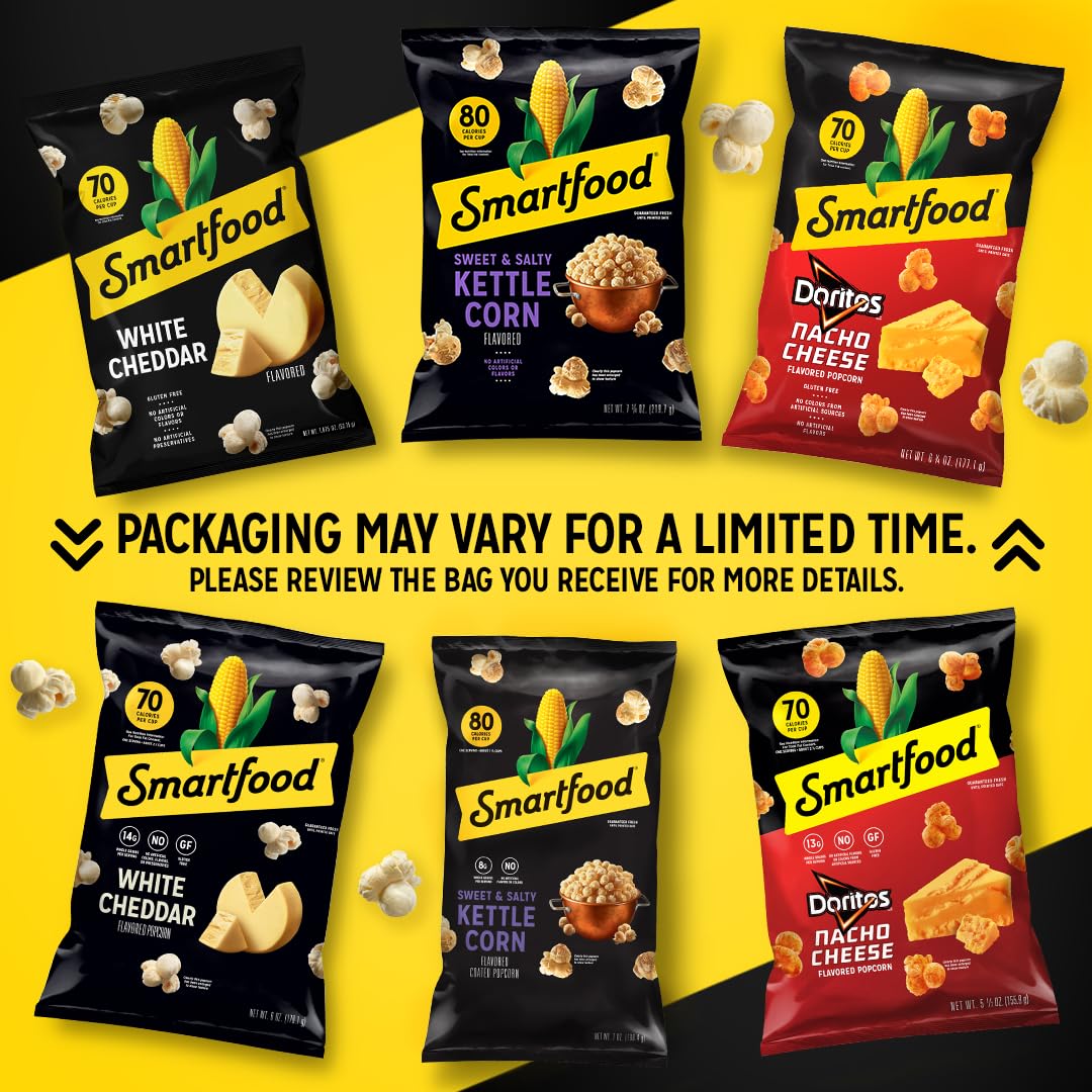 Smartfood Whole Grain Air-Popped popcorn, a lighter crunch option.