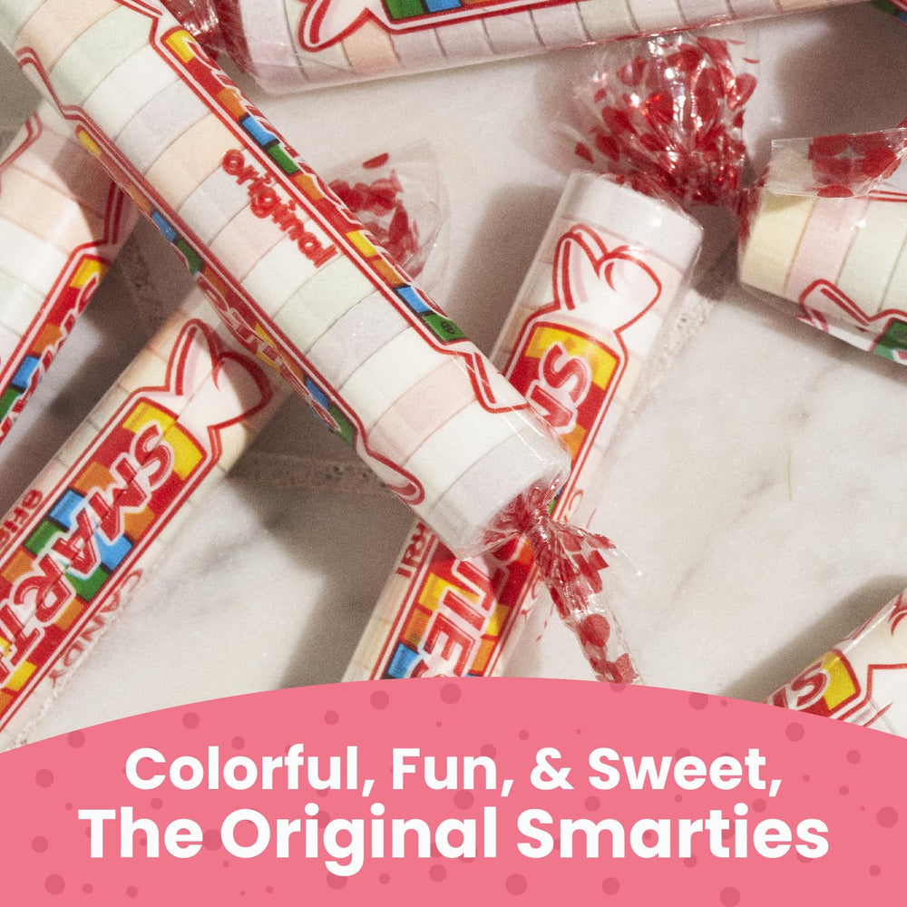 Smarties gluten-free vegan option produced in peanut-free facilities.
