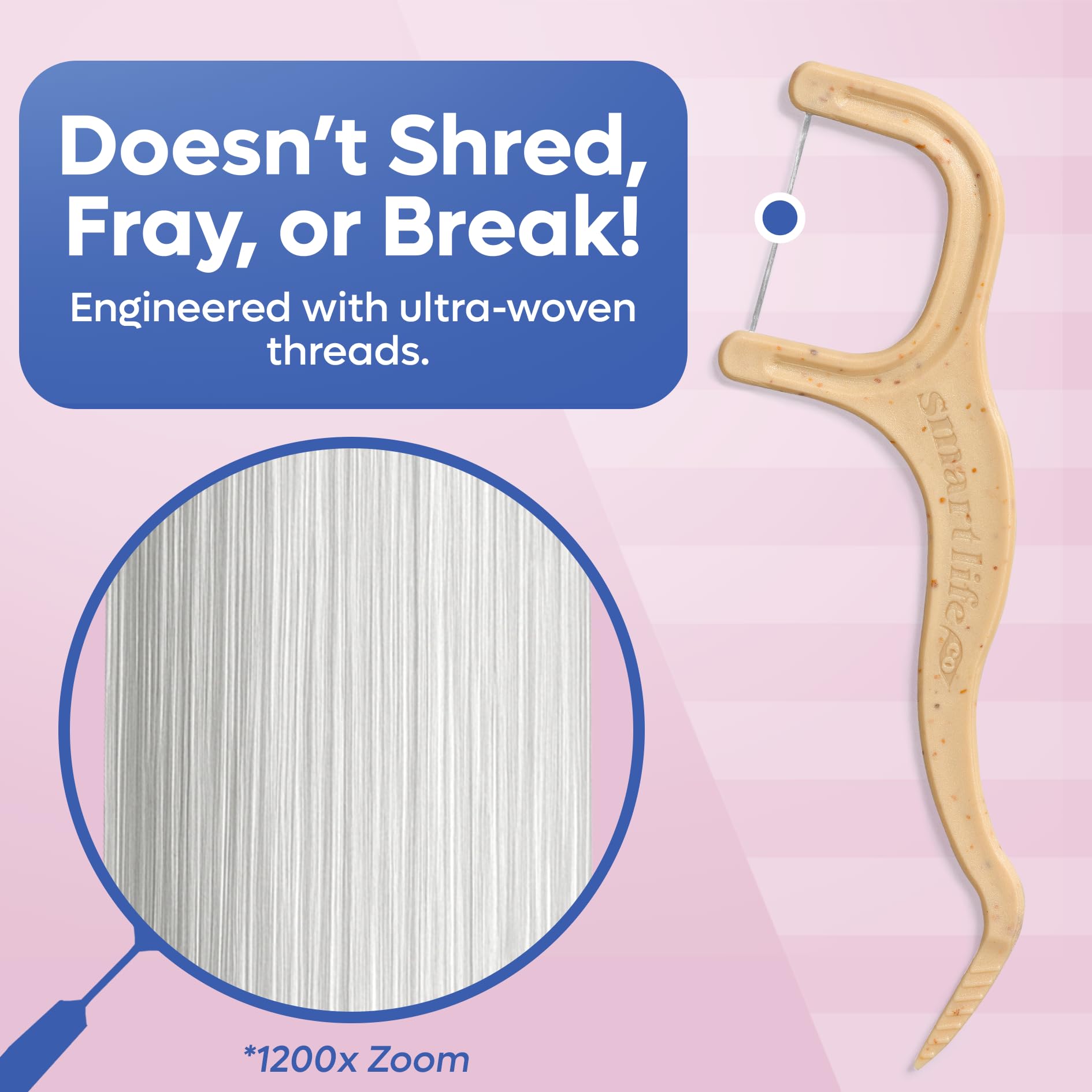 SmartLifeco unflavored vegan floss picks offer a simple daily option.