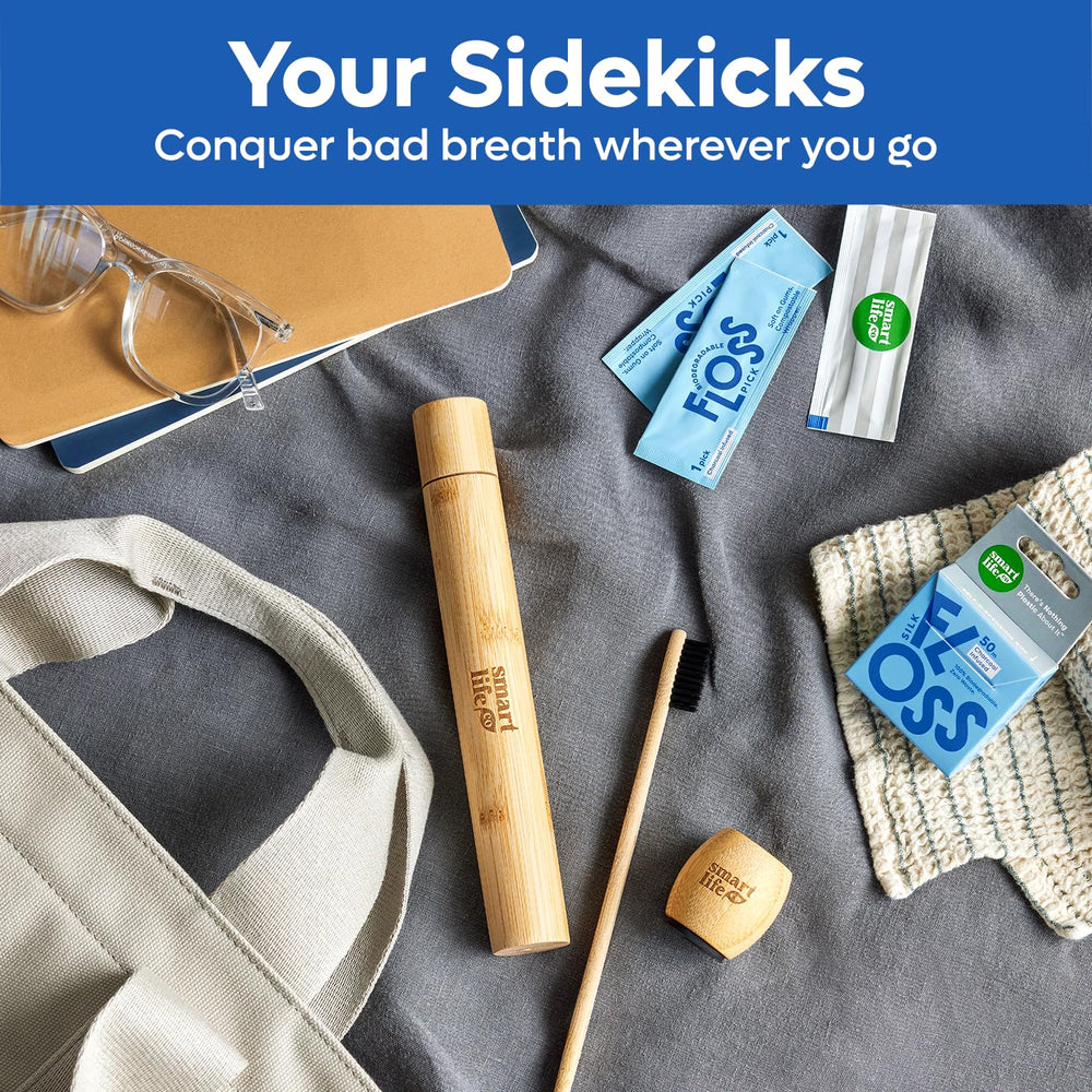 SmartLifeco travel ready floss picks in compact pack