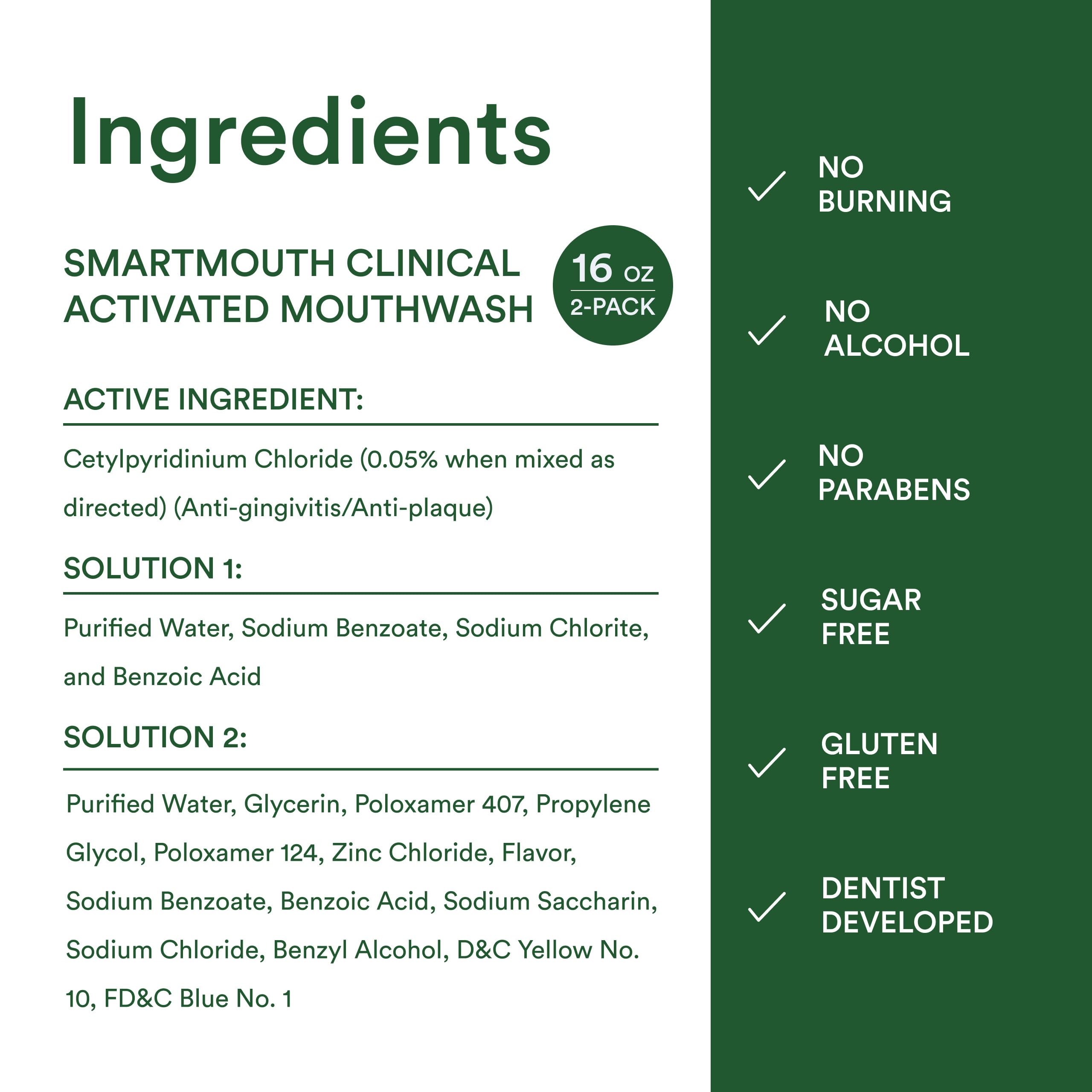 Refreshingly minty scent near the SmartMouth bottle, signaling a crisp finish.