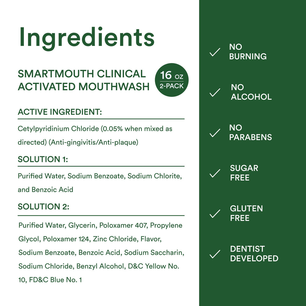 Refreshingly minty scent near the SmartMouth bottle, signaling a crisp finish.